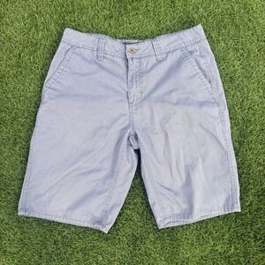 Freeworld Mens Light Grey Chino Shorts Size 33x11 Casual Twill Flat Front Summer